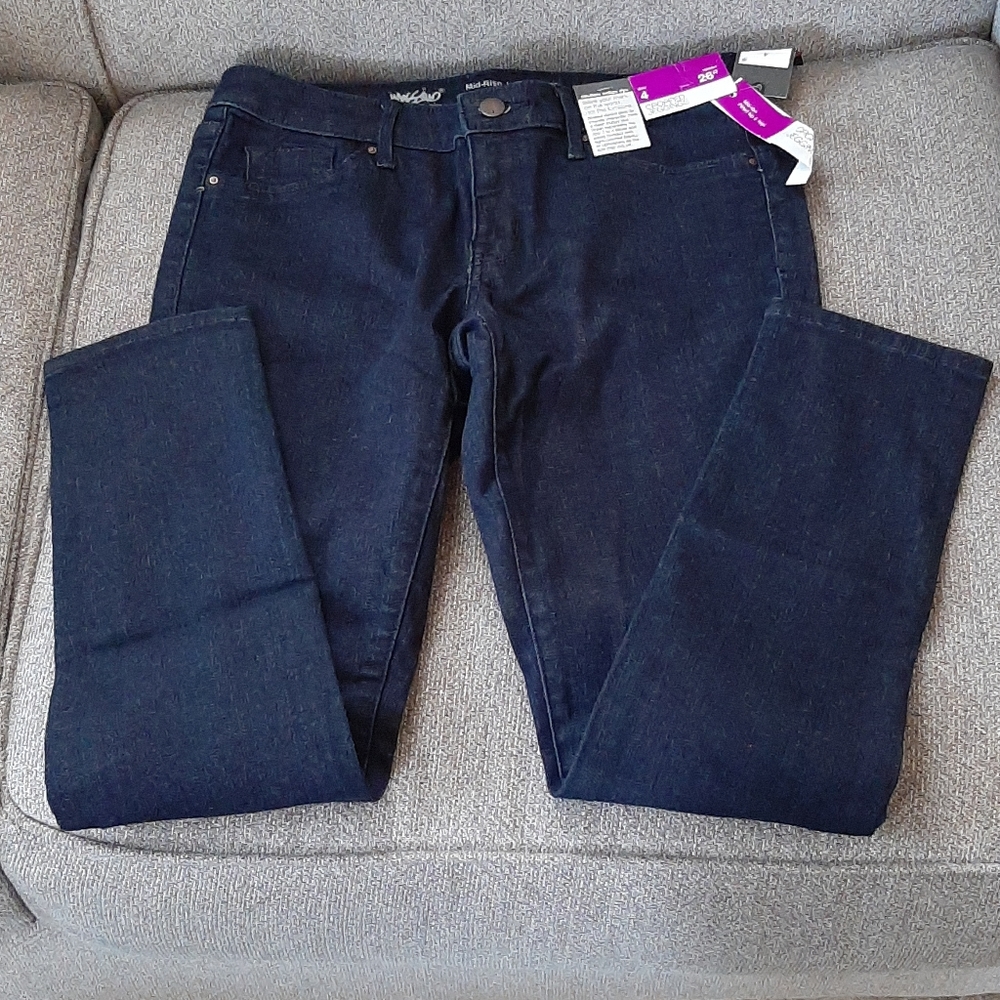 NWT Women's Dark Wash Mid-Rise Crop Jeggings, Sz 4